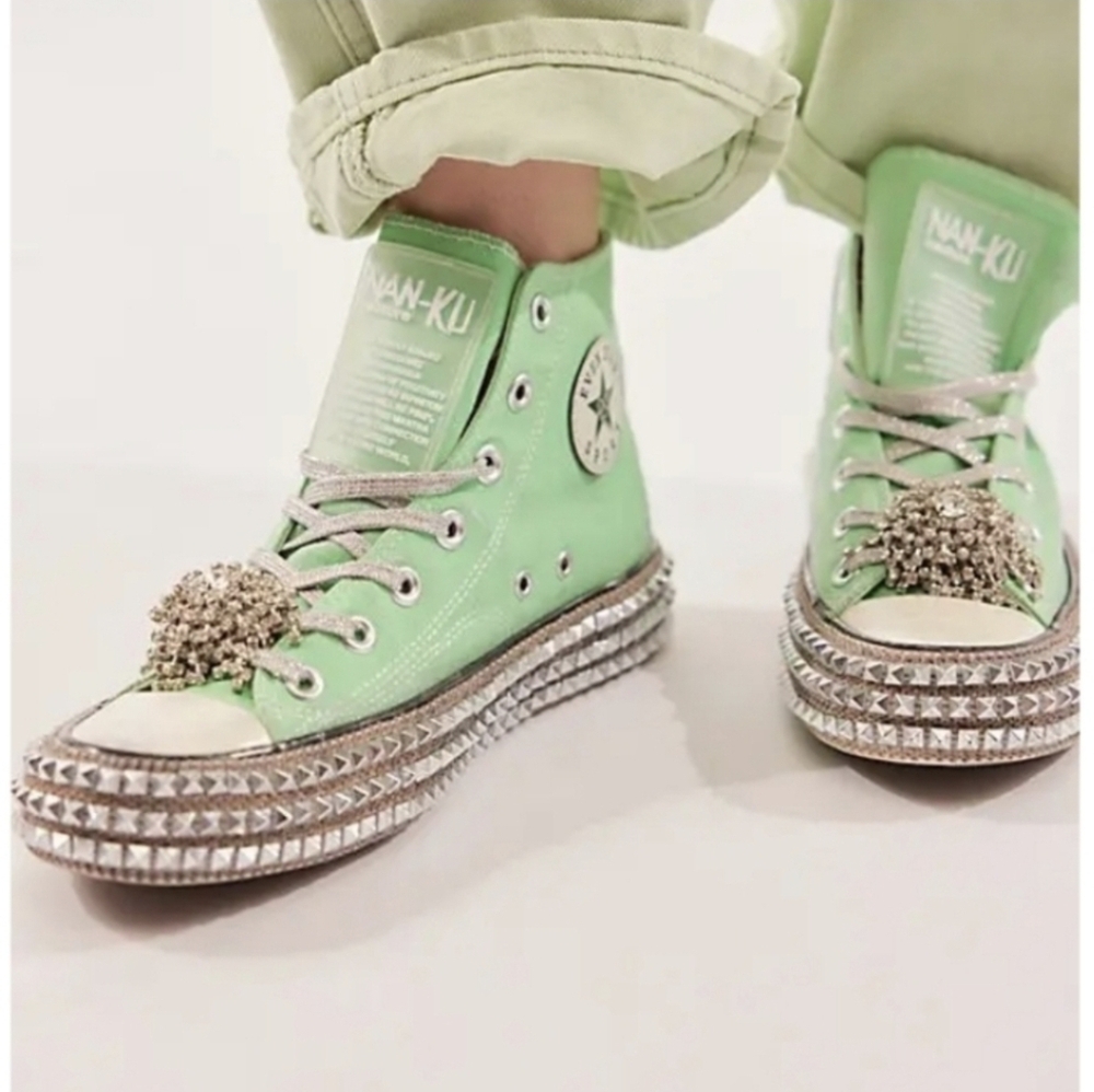 Nan-Ku Couture Free People High Top Embellished Shoes Size 6